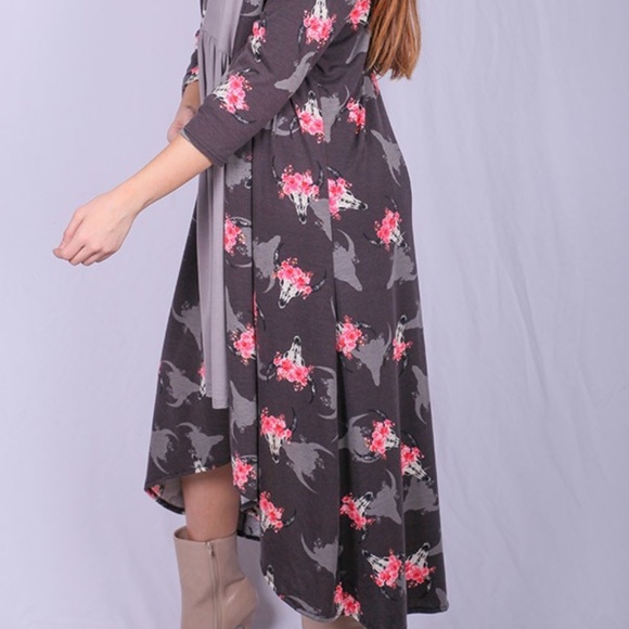 COWGIRL BULL FLORAL CARDIGAN DUSTER KIMONO XXL-3X - Picture 3 of 8